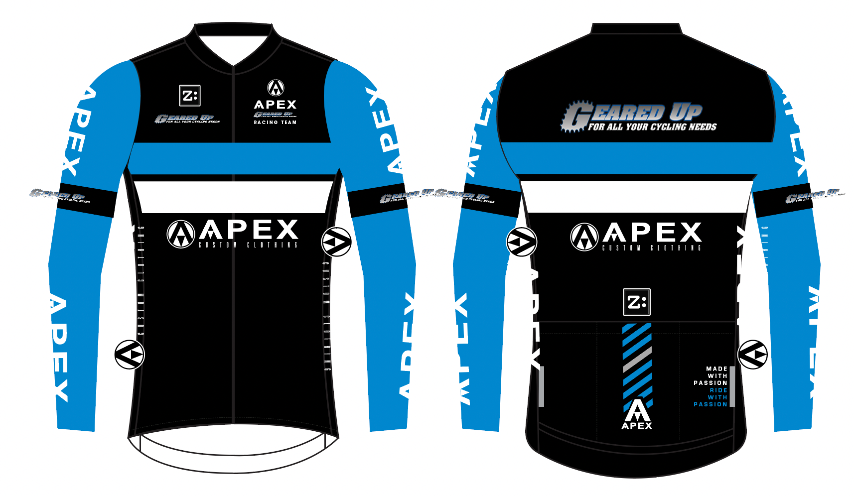 APEX GEARED UP RACING PRO LONG SLEEVE AERO JERSEY