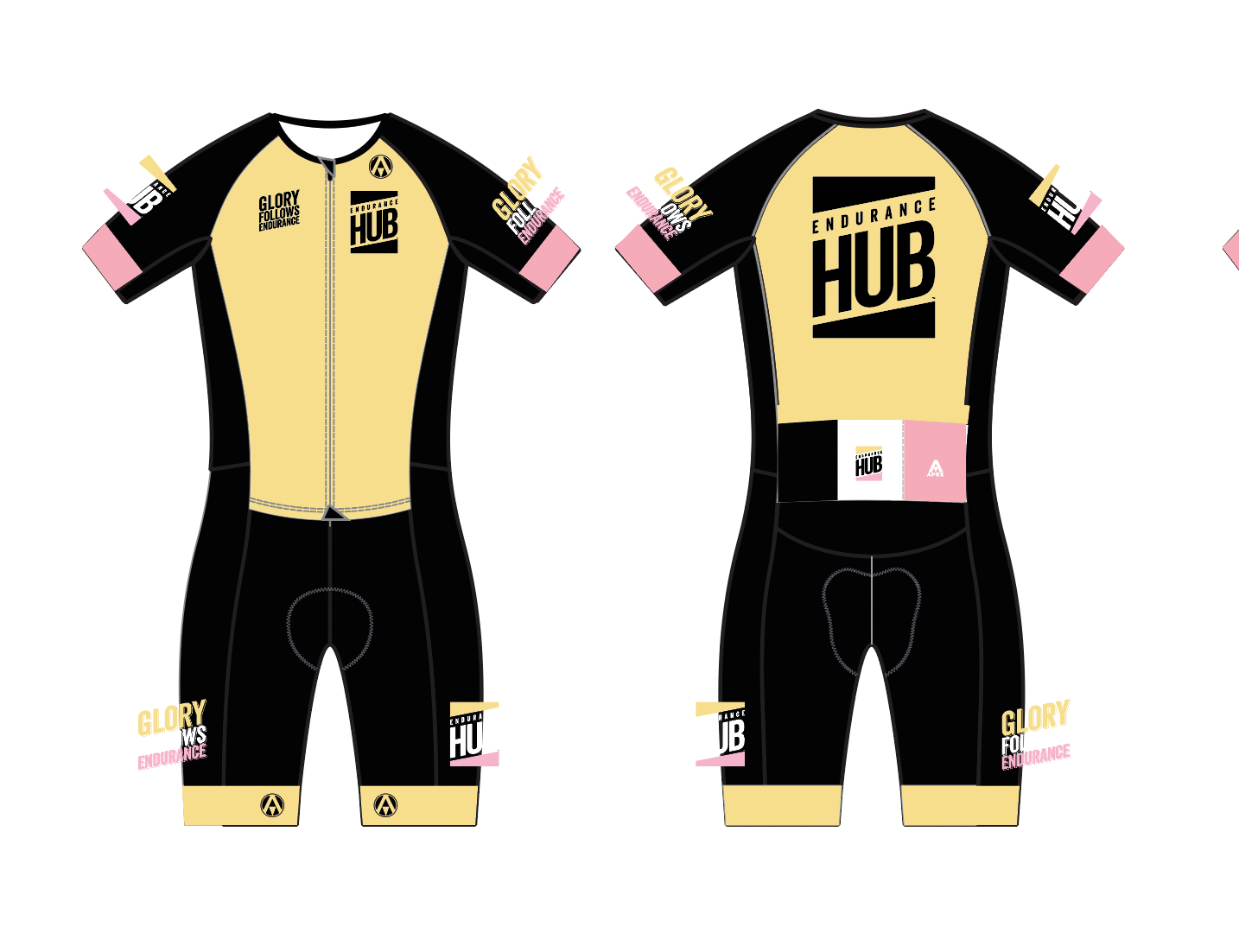 ENDURANCE HUB PRO ENDURANCE RACE SPEED TRI SUIT - YELLOW