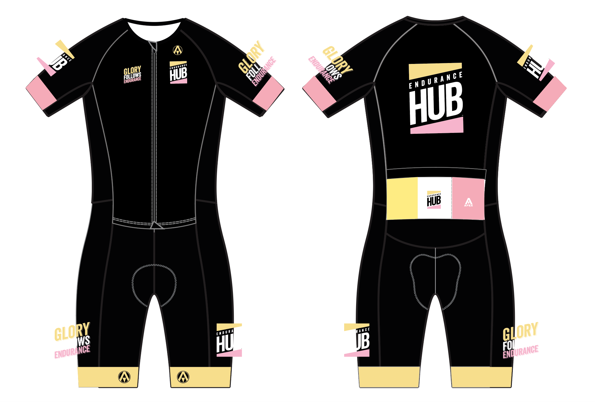ENDURANCE HUB PRO ENDURANCE RACE SPEED TRI SUIT - BLACK