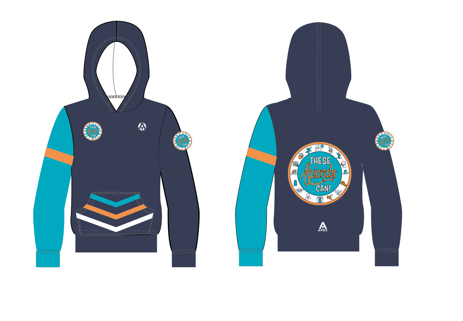 THESE FRIENDS PRO FULL CUSTOM HOODIE