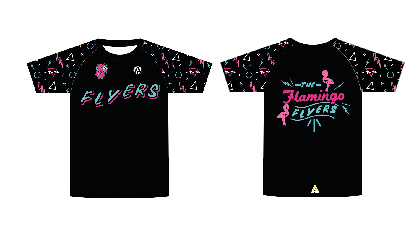 FLAMINGO FLYERS FULL CUSTOM T SHIRT