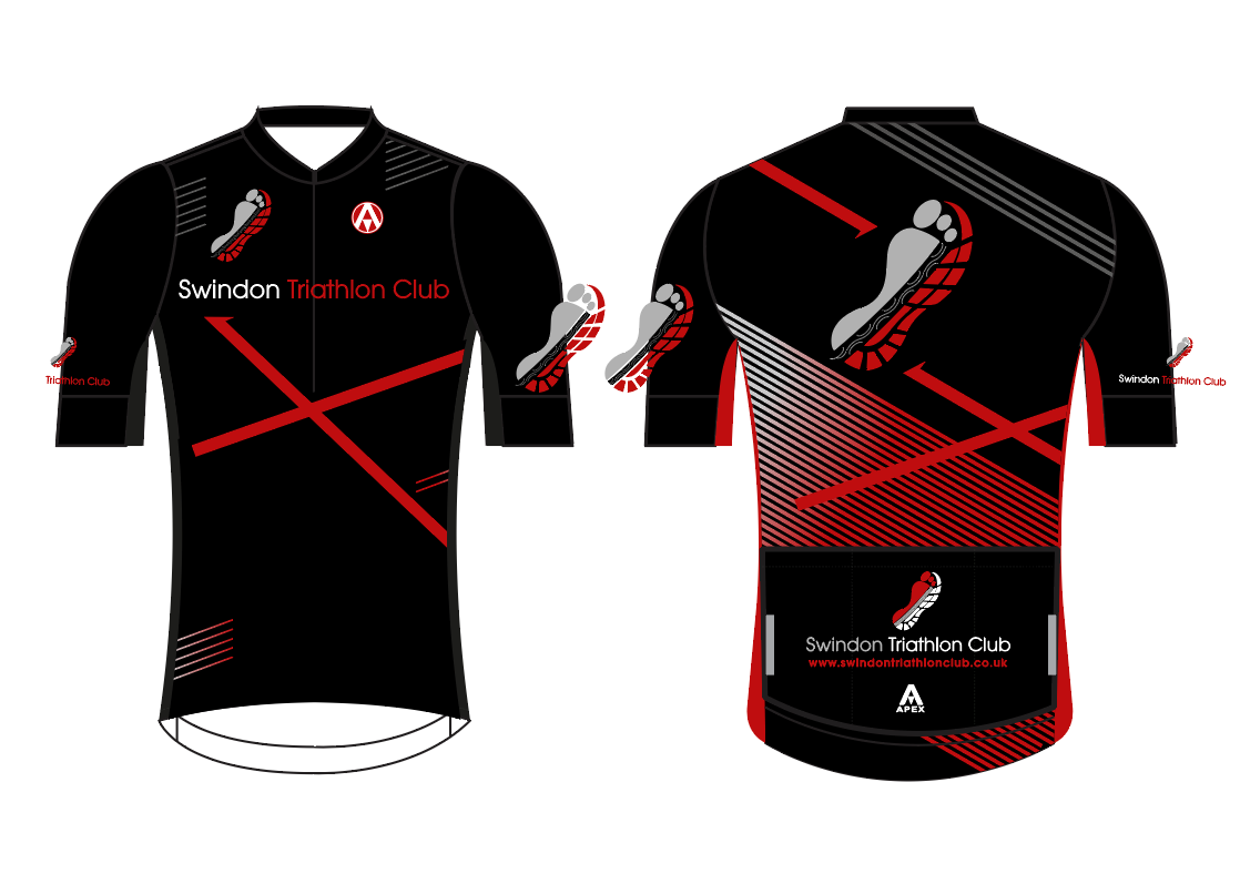 SWINDON TRI PRO SHORT SLEEVE JERSEY -  BLACK RED