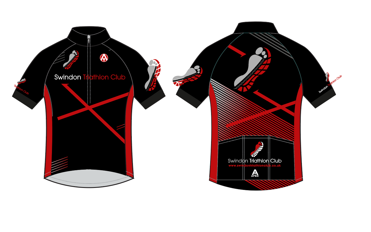 SWINDON TRI SS TEAM JERSEY -  BLACK RED