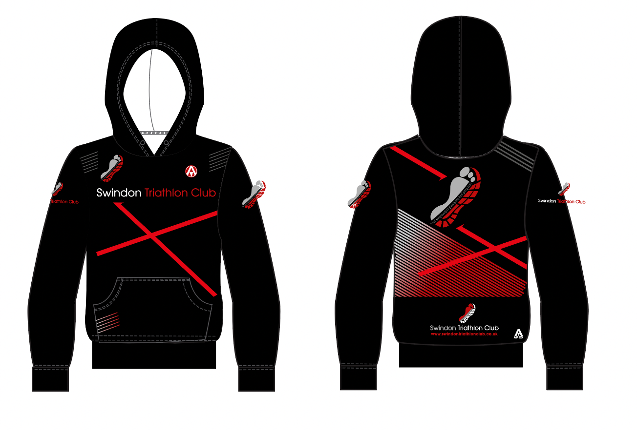 SWINDON TRI PRO FULL CUSTOM HOODIE - BLACK RED