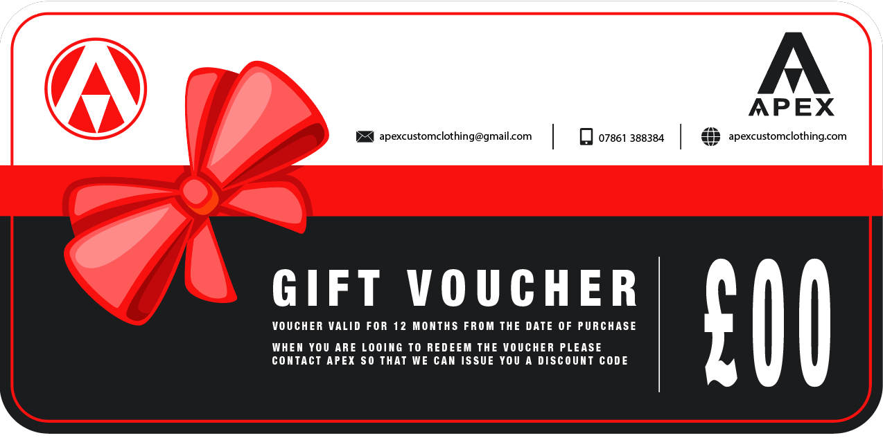 APEX CUSTOM CLOTHING GIFT CARDS