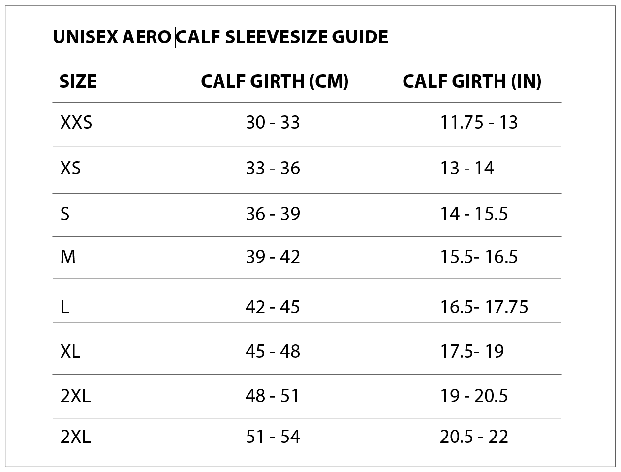 INVERNESS TRI AERO CALF SLEEVES