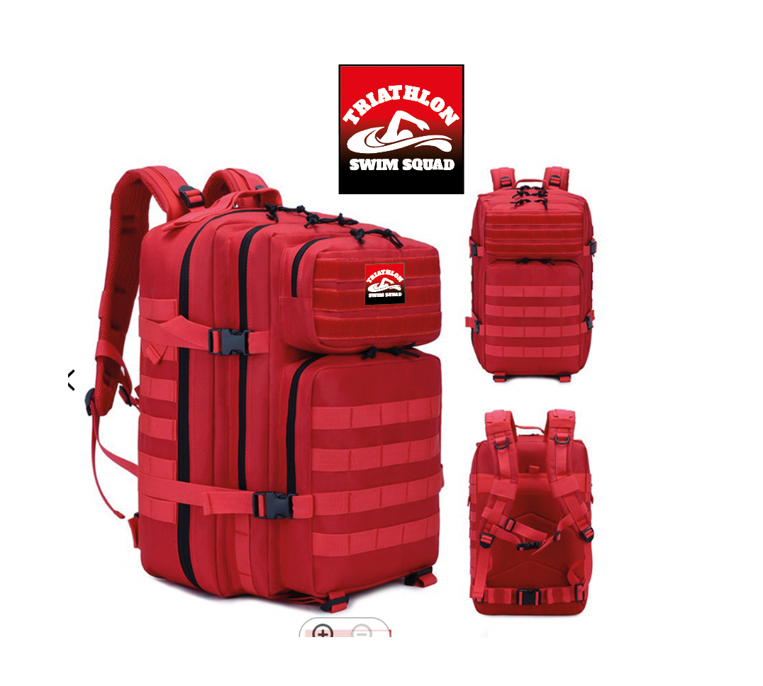 TRI SWIM SQUAD PRO 45L TACTICAL BACKPACK (RED)