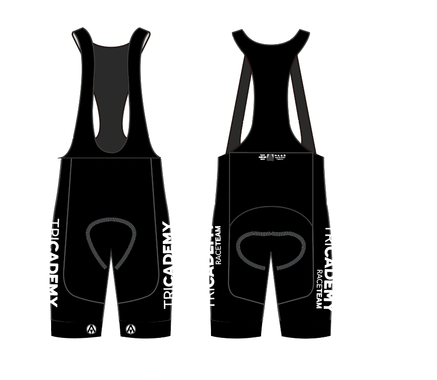 TRICADEMY TEAM BIB SHORTS - BLACK